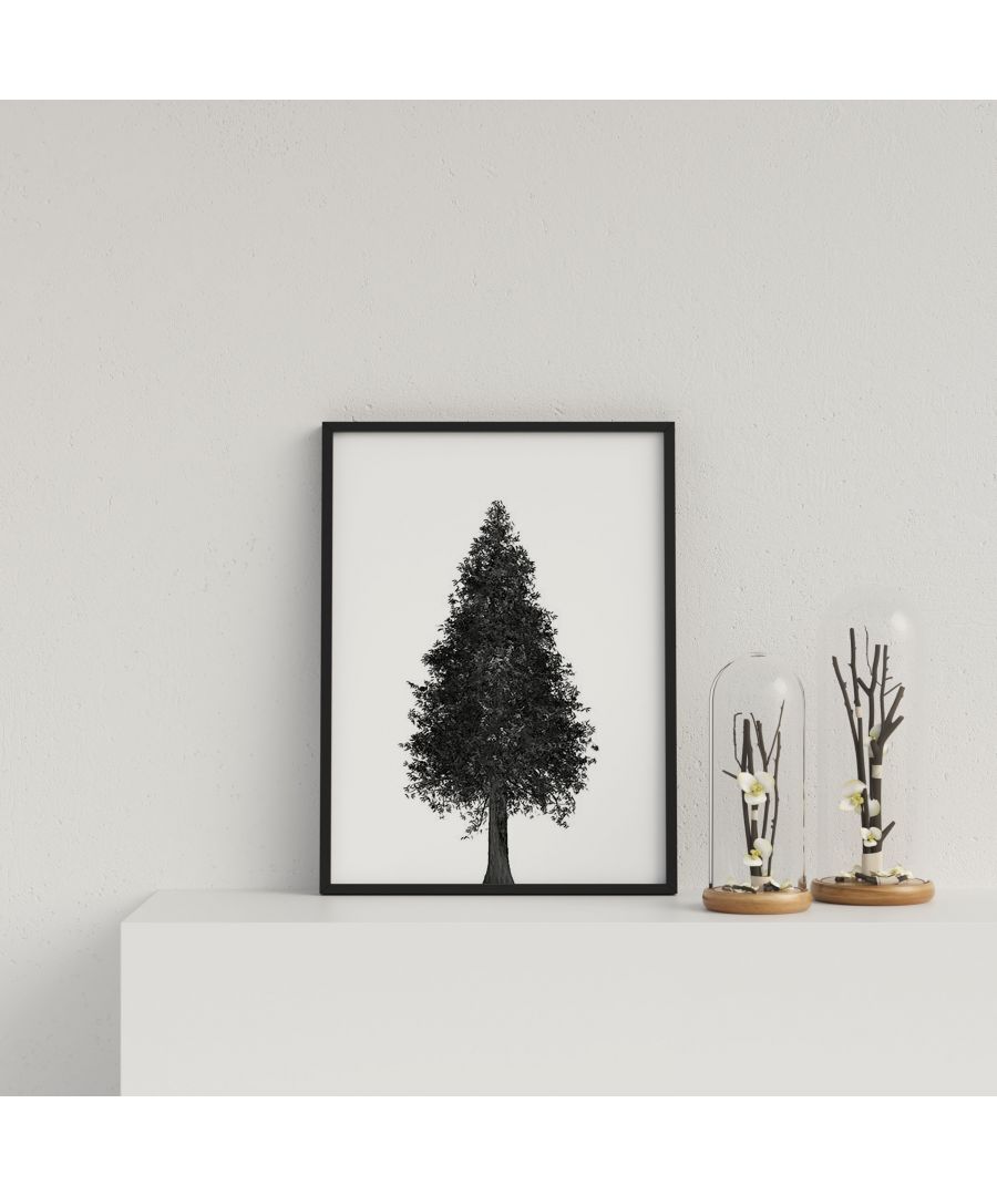 Image for Pointed Tree on White Background - Black frame