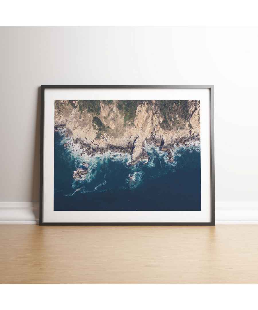 Image for Aerial Ocean on Rocks - Black frame