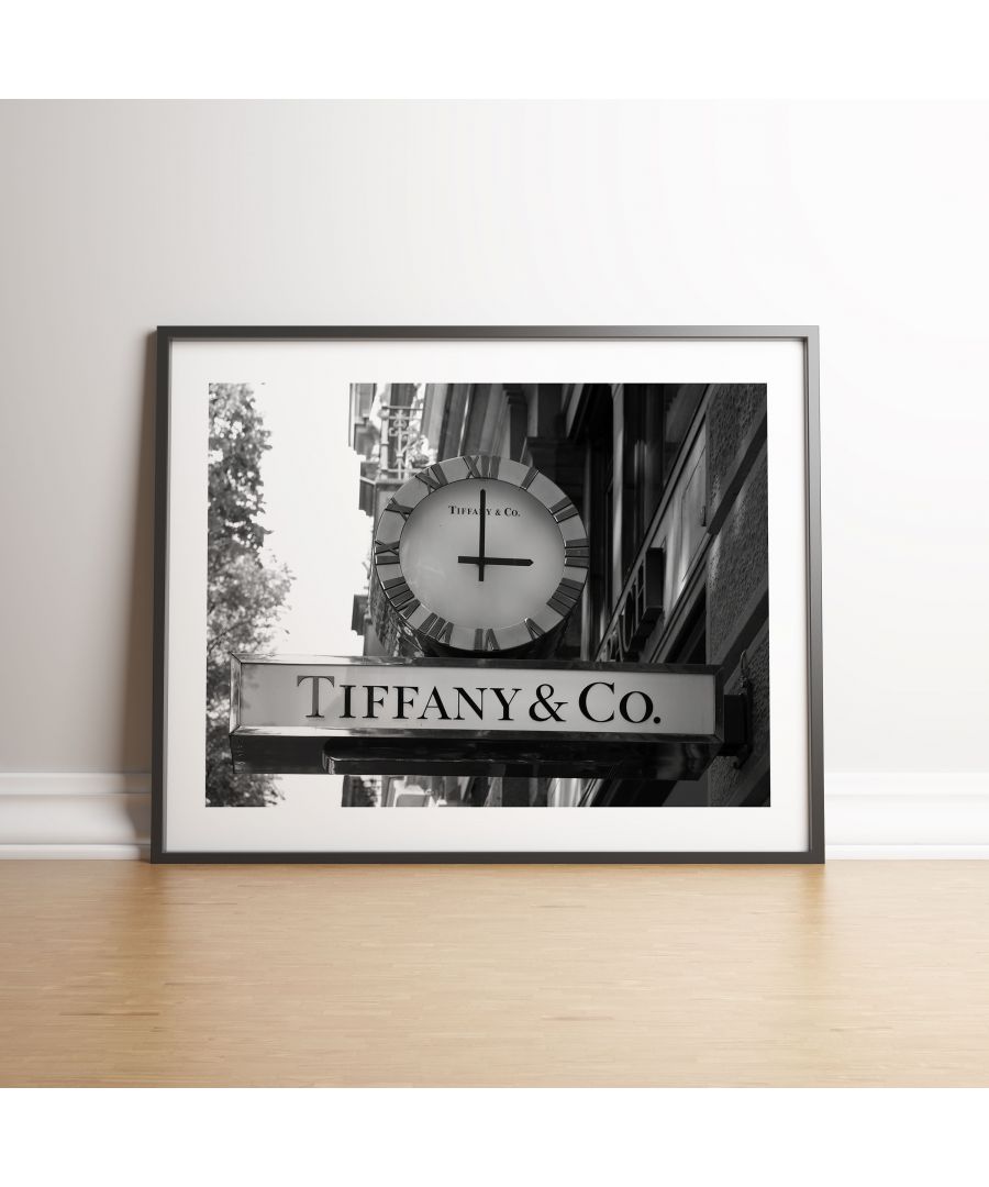 Image for Tiffany & Co Clock Store Sign Zurich - Black frame