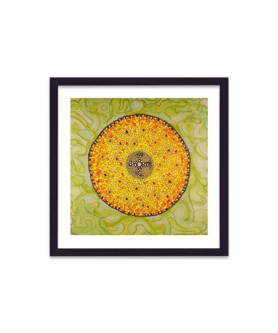 Image for Cellular Beauty Art 7 Yellow on Green - Black Frame