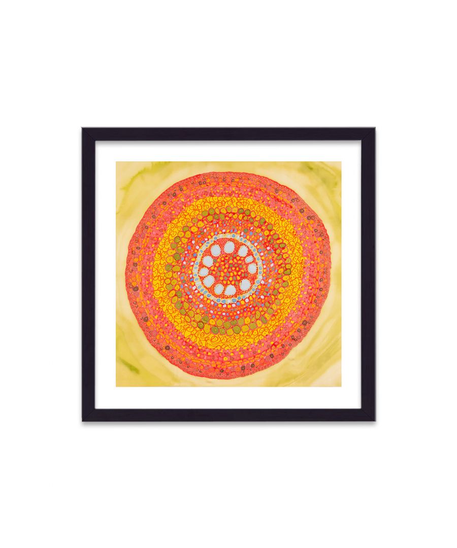 Image for Cellular Beauty Art 8 Pink on Yellow - Black Frame