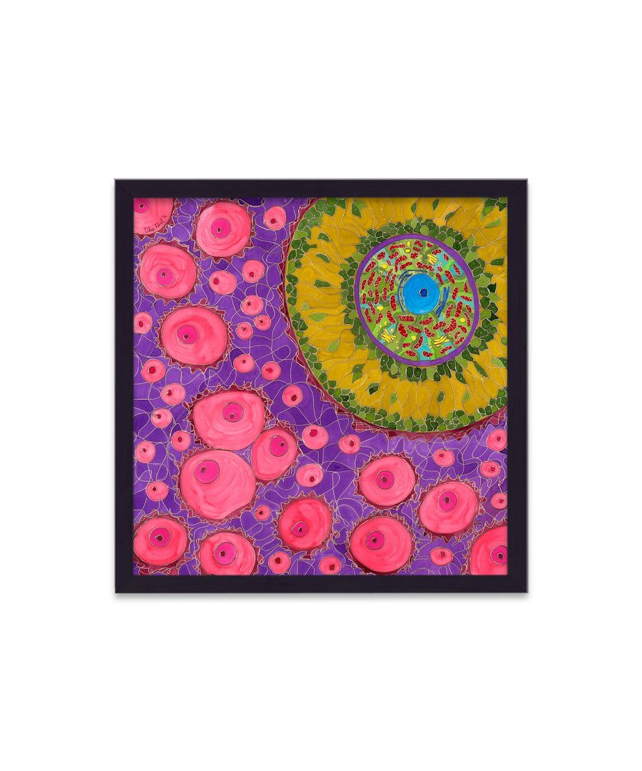 Image for Cellular Beauty Art 12 Yellow on Purple - Black Frame