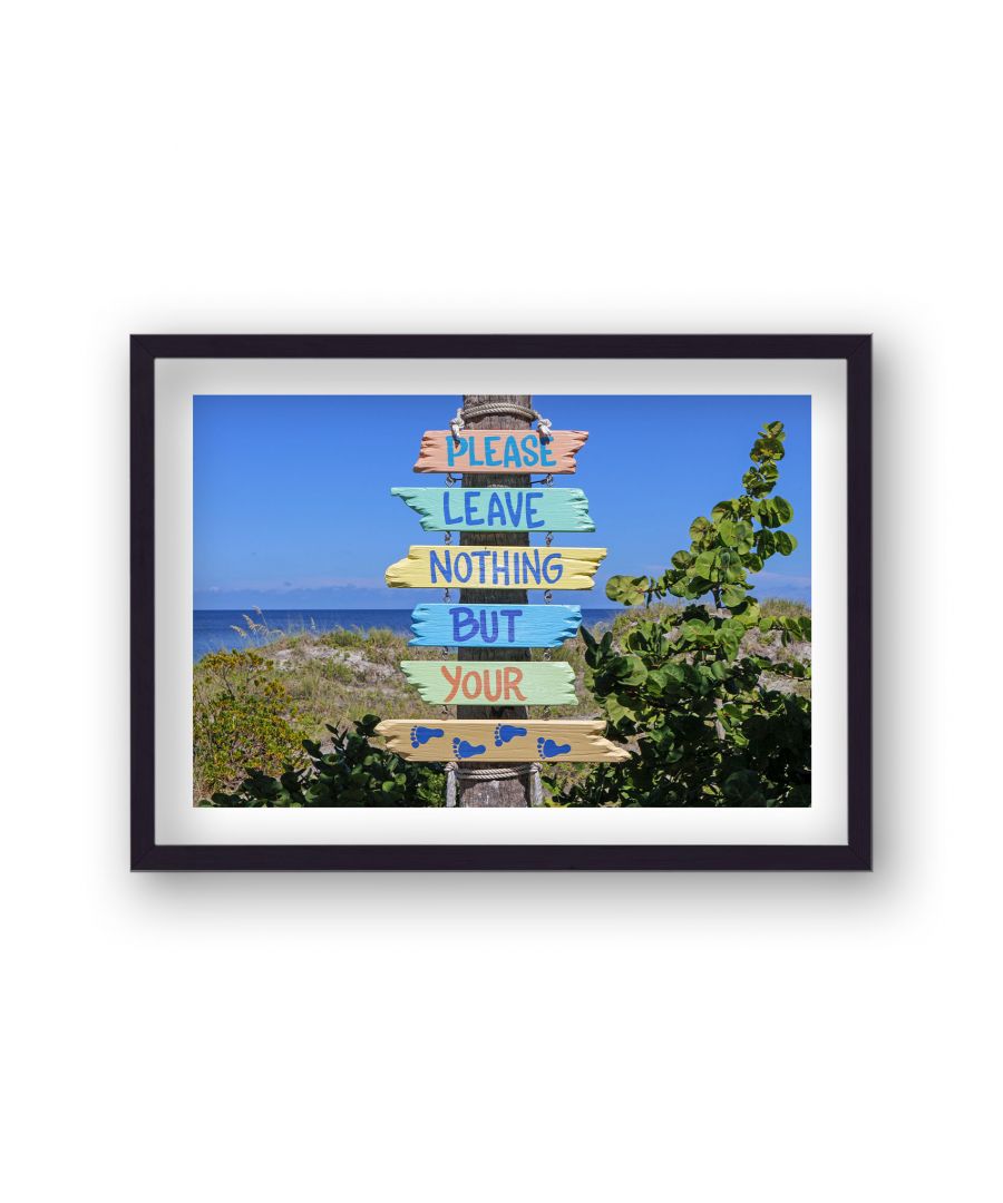 Image for Cool Eco Message Leave Nothing But Your Footprints - Black Frame