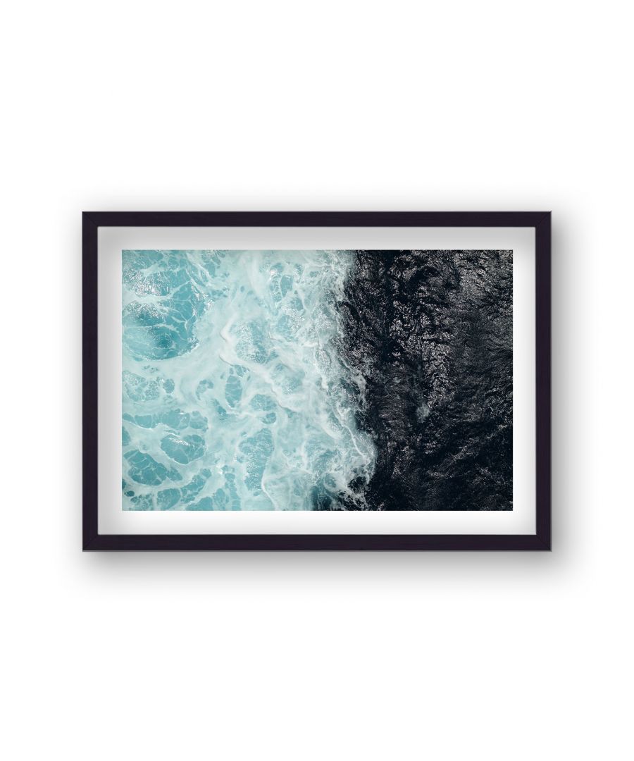 Image for Ocean Waves on Black Rocks - Black Frame
