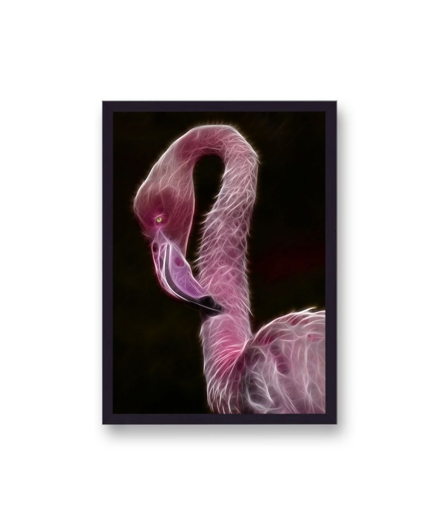 Image for Neon Pink Flamingo XRay - Black Frame