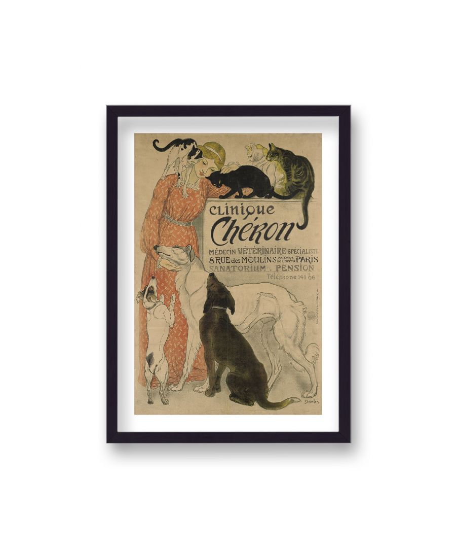 Image for Vintage Pet Hotel & Veterinarian Advertising Print Clinique Cheron - Black Frame