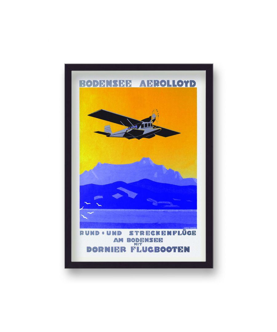 Image for Vintage Travel Print Bodensee Aerolloyd - Black Frame