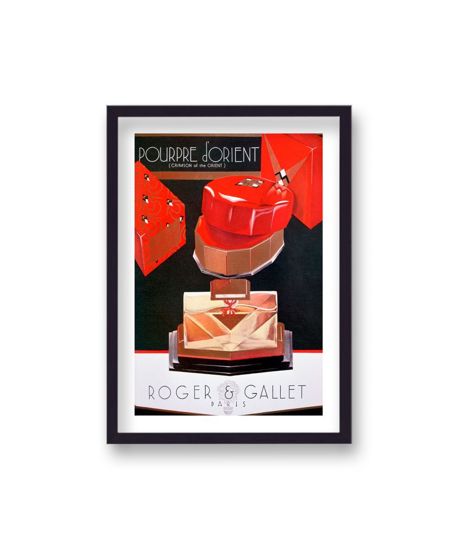 Image for Vintage Advertising Print Roger & Gallet Red Pourpre d'Orient Perfume - Black Frame