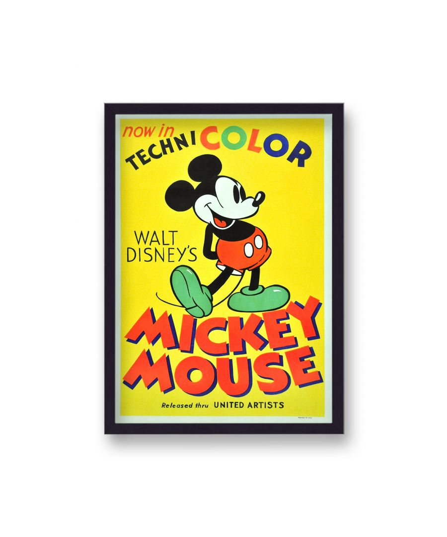 Image for Vintage Movie Print Classic Mickey Mouse - Black Frame