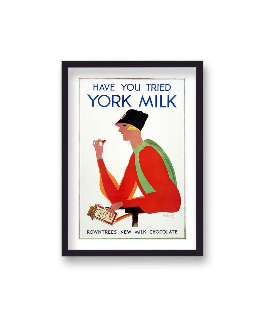 Image for Vintage Advertising Print Rowntrees Have You Tried York Milk - Black Frame
