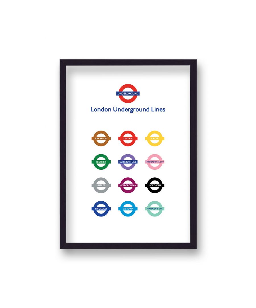 Image for London Underground Lines Graphic Print - Black Frame