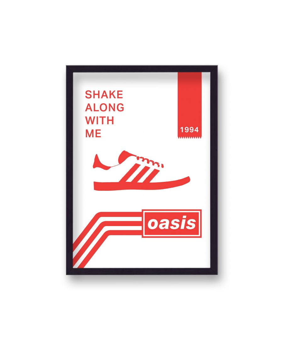 Image for Oasis White & Red Shakermaker Lyric Print - Black Frame