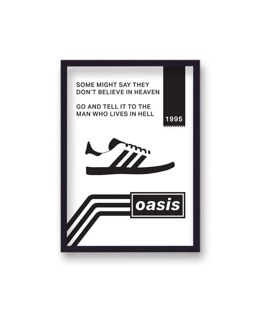 Image for Oasis White & Black Go Let It Out Lyric Print - Black Frame