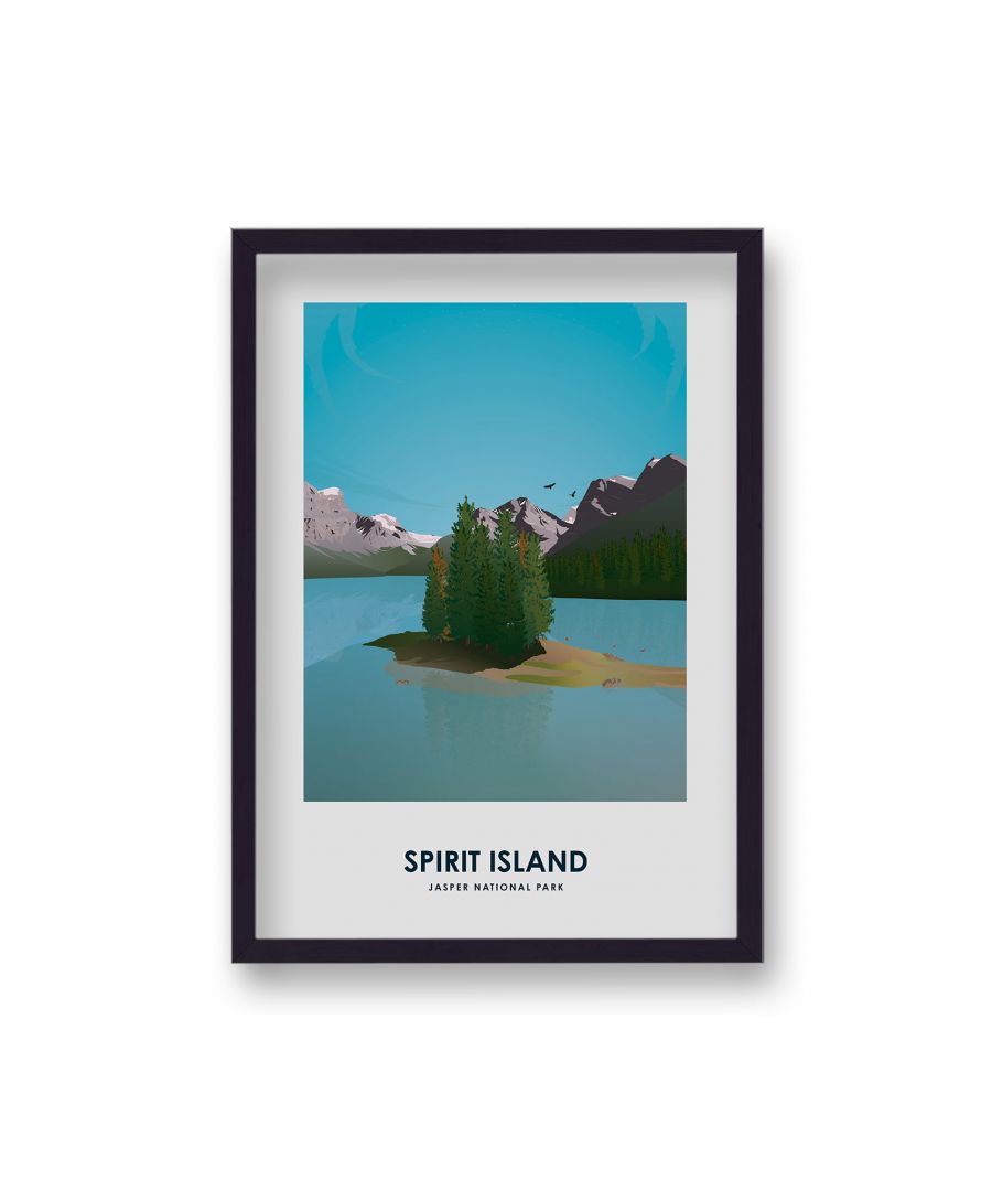 Image for Canadian National Parks Travel Print Spirit Island - Black Frame