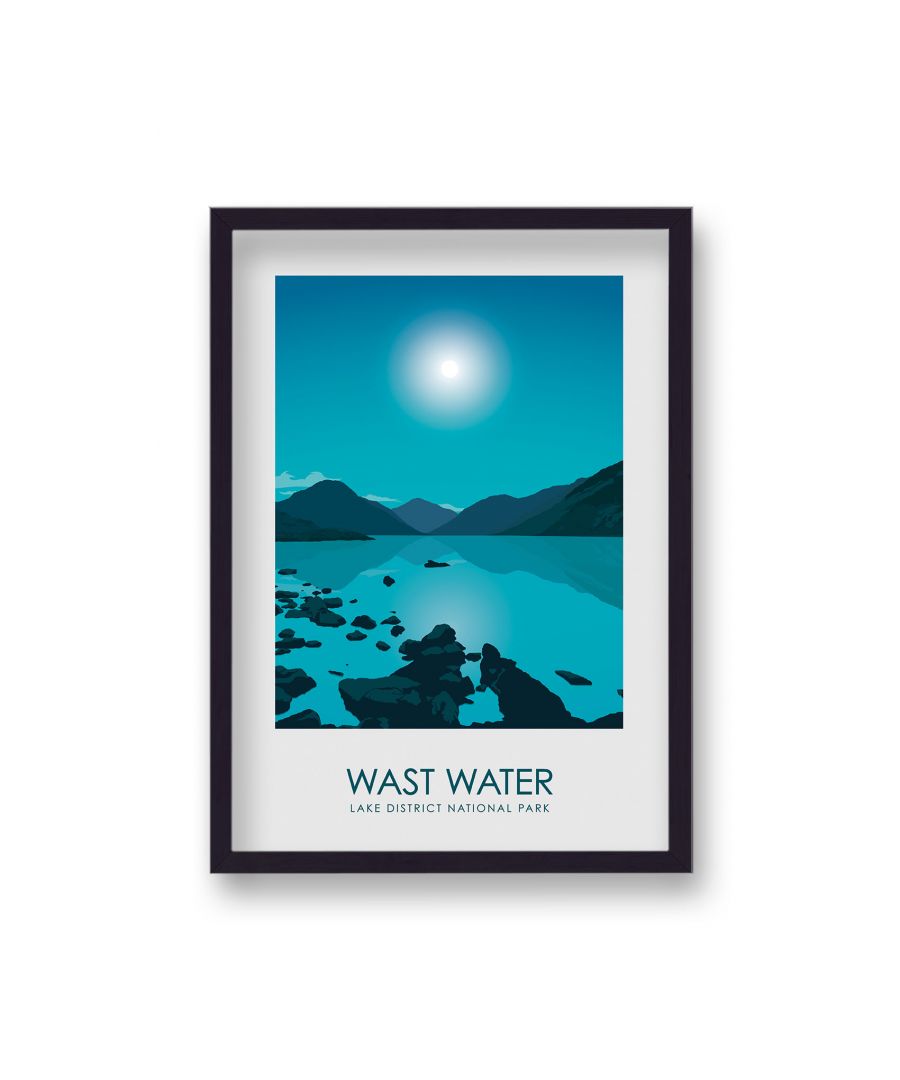 Image for Lake District Travel Poster Wast Water - Black Frame