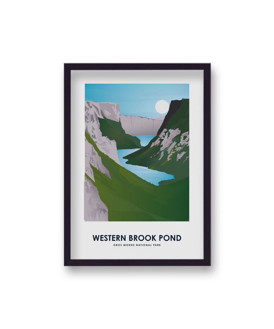 Image for Canadian National Parks Travel Print Western Brook Pond - Black Frame