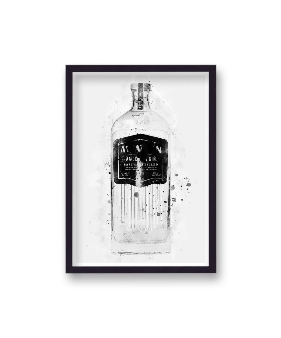 Image for Gin Graphic Splash Print Aviation Inspired - Black Frame