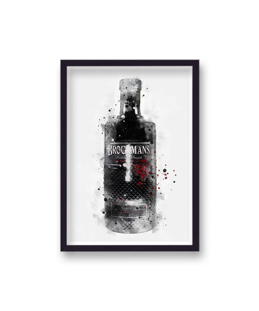 Image for Gin Graphic Splash Print Brockmans Inspired - Black Frame