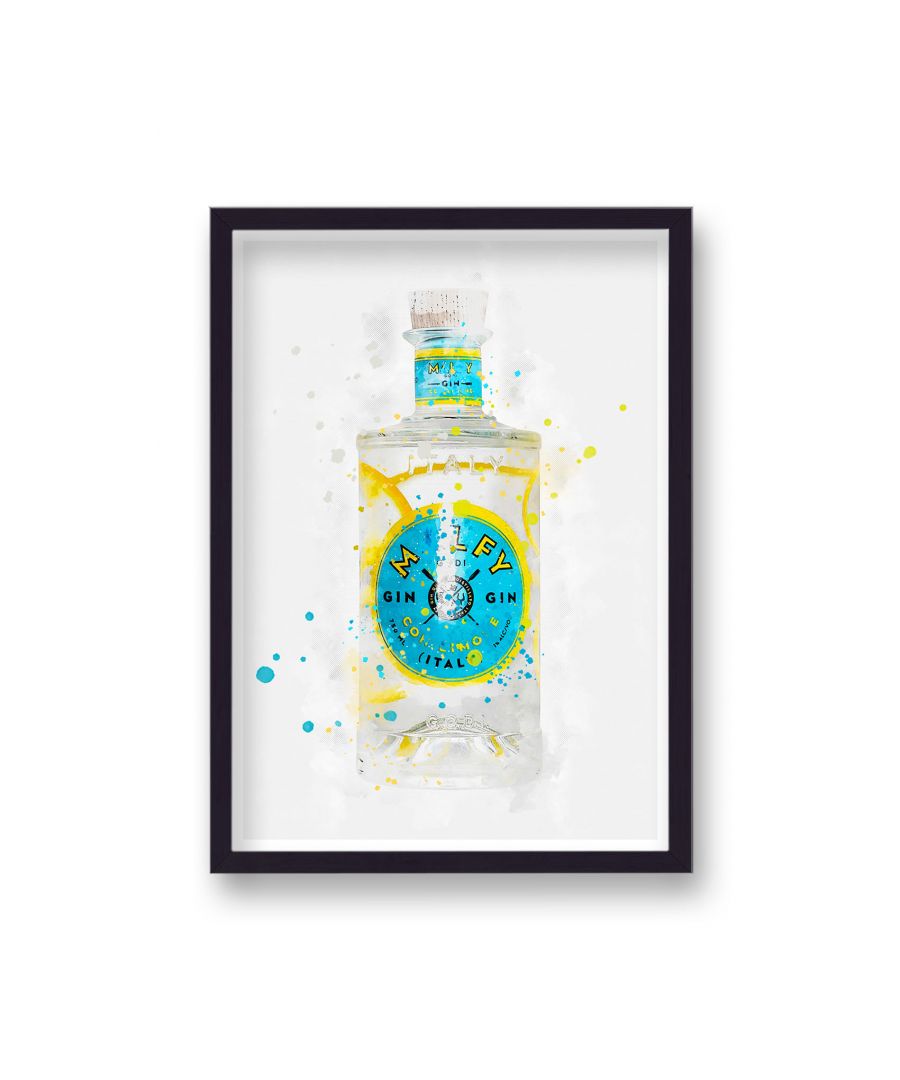 Image for Gin Graphic Splash Print Malfy Inspired - Black Frame