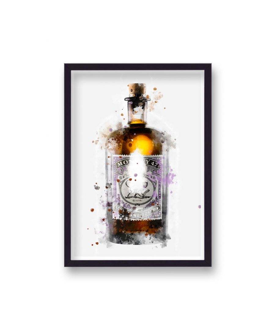 Image for Gin Graphic Splash Print New Monkey 47 Inspired - Black Frame