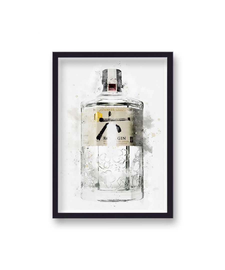 Image for Gin Graphic Splash Print Roku Inspired - Black Frame