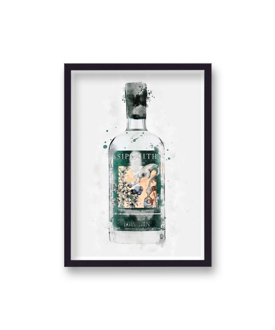 Image for Gin Graphic Splash Print Sipsmith Inspired - Black Frame