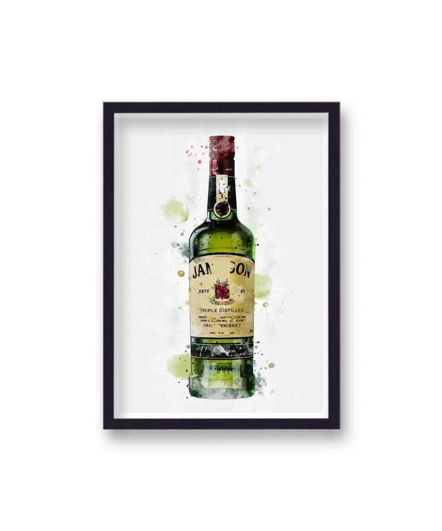 Image for Spirit Graphic Splash Print Jameson Whisky Inspired - Black Frame
