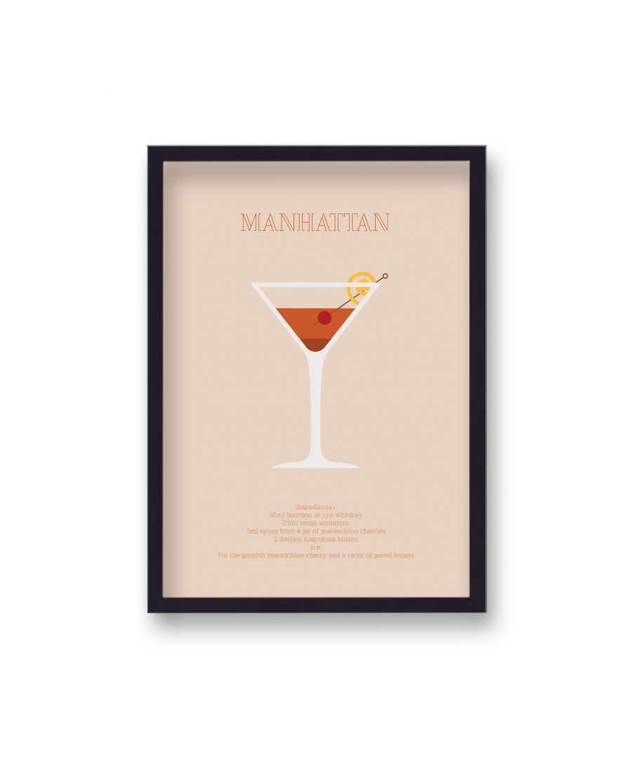 Image for Classic Cocktail Graphic Print Manhattan - Black Frame