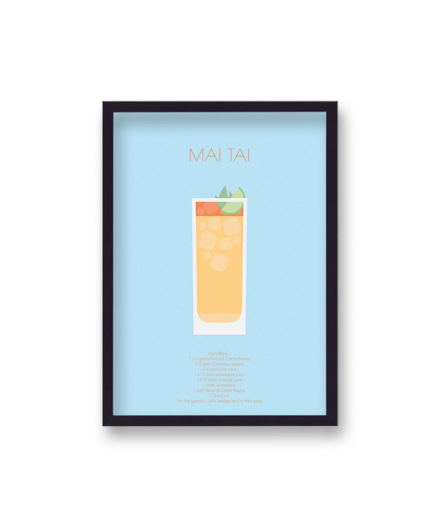 Image for Classic Cocktail Graphic Print Mai Tai - Black Frame