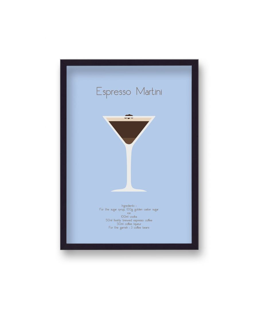 Image for Classic Cocktail Graphic Print Espresso Martini - Black Frame