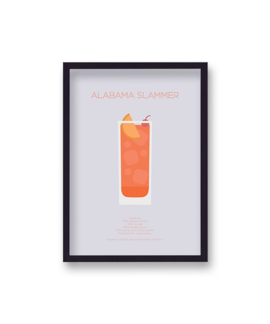 Image for Classic Cocktail Graphic Print Alabama Slammer - Black Frame