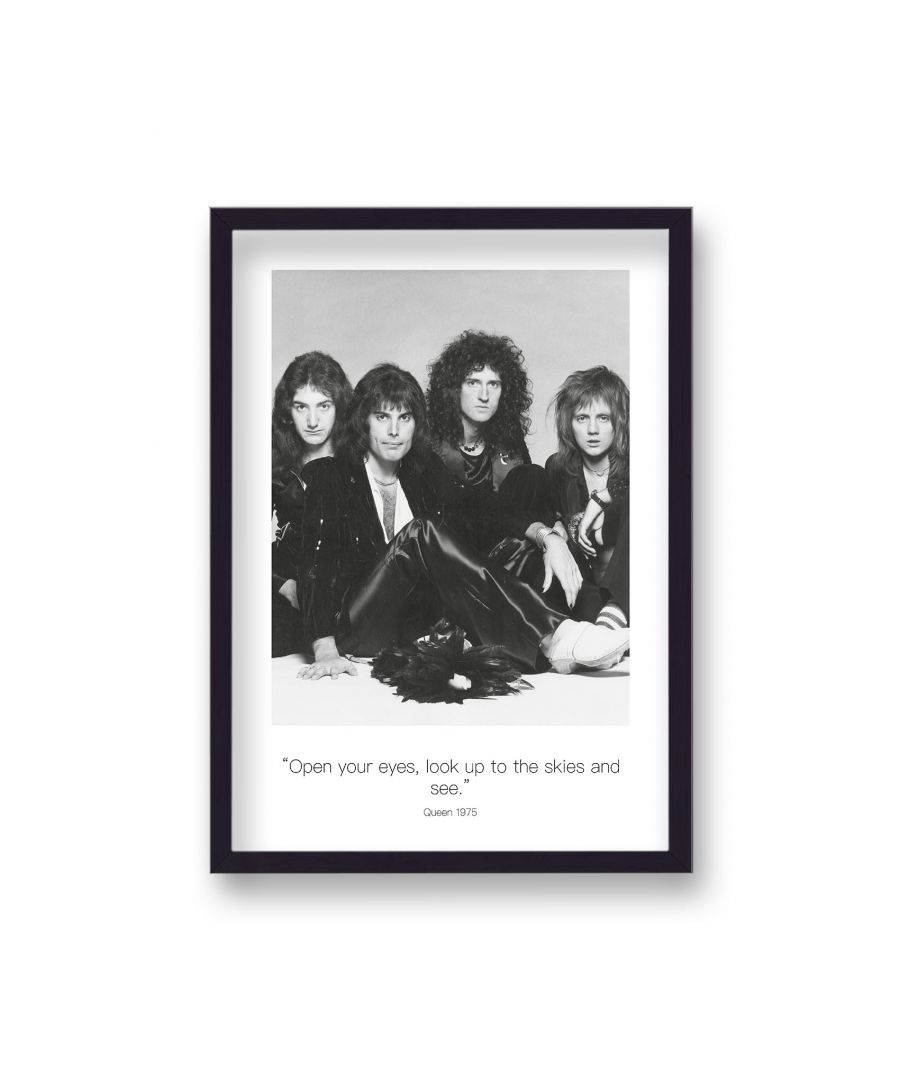 Image for Polaroid Style B&W Icon Print Queen Open Your Eyes Dated - Black Frame