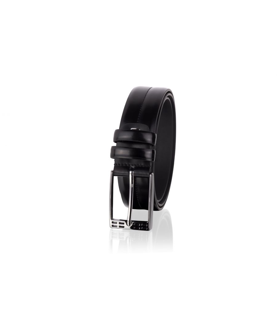 Image for Woodland Leathers Black 35mm Men's Formal Leather Belt