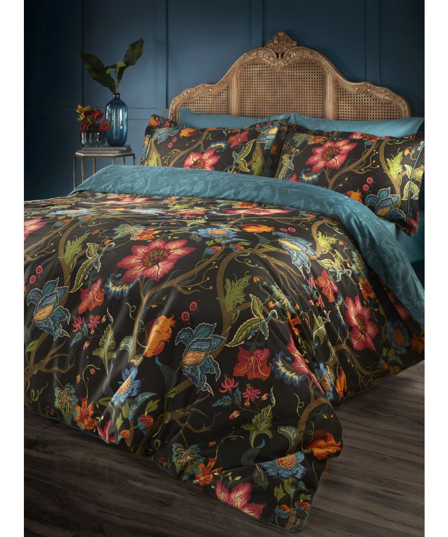 Add a burst of Botanics to your interior with this printed duvet cover and pillow case set, designed to epitomise the concept of the outdoors being combined within the interiors of the home. This multi-seasonal set has a modern botanical print design with a rich jewel-toned colourway and contrasting floral reverse. A bold botanical print can bring real character and personality to your interior alongside helping you relax when snuggling up in this soft, plush duvet cover set.
