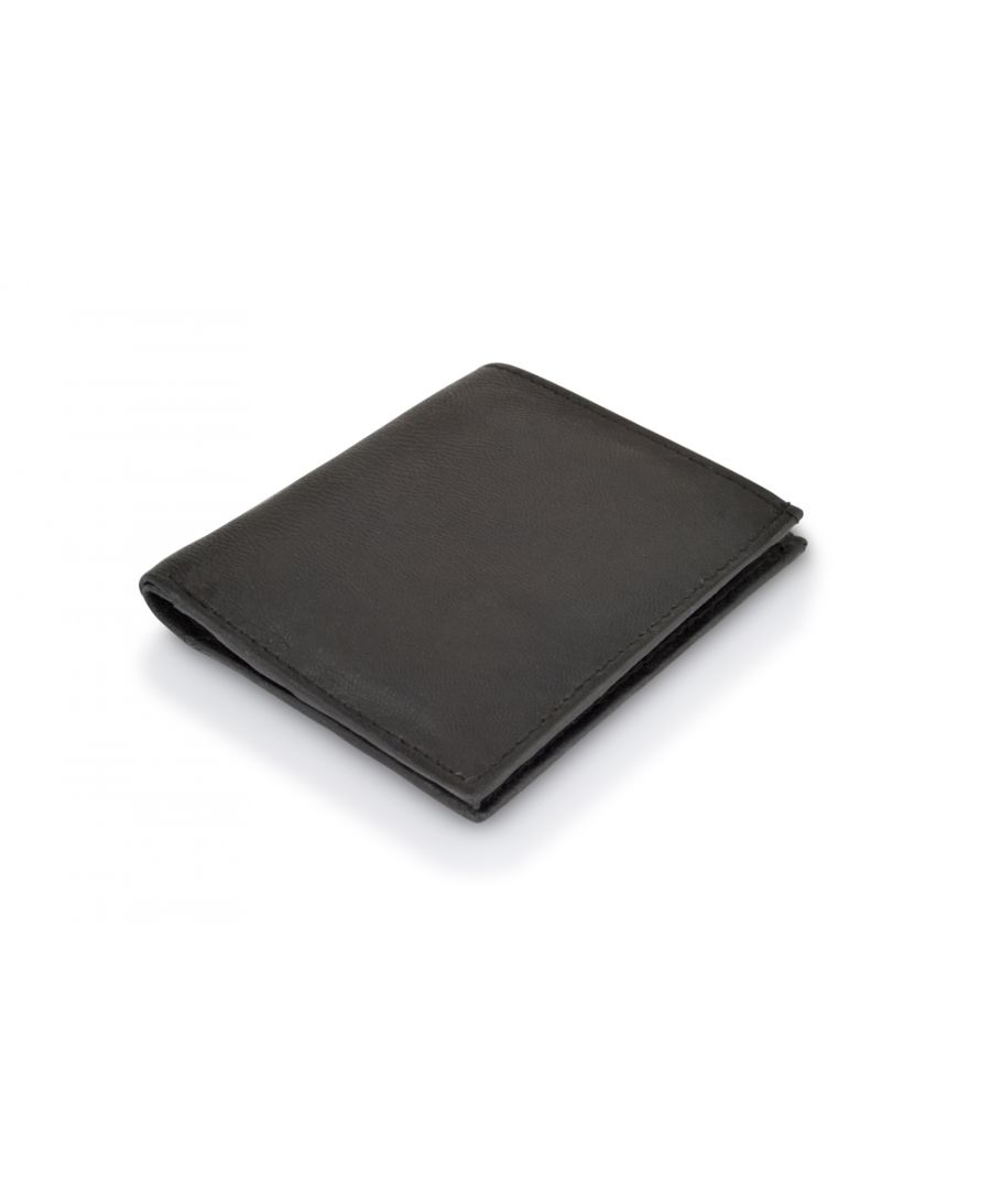 Woodland Leather Black 8 Credit Card Slot RFID Bi Fold Wallet