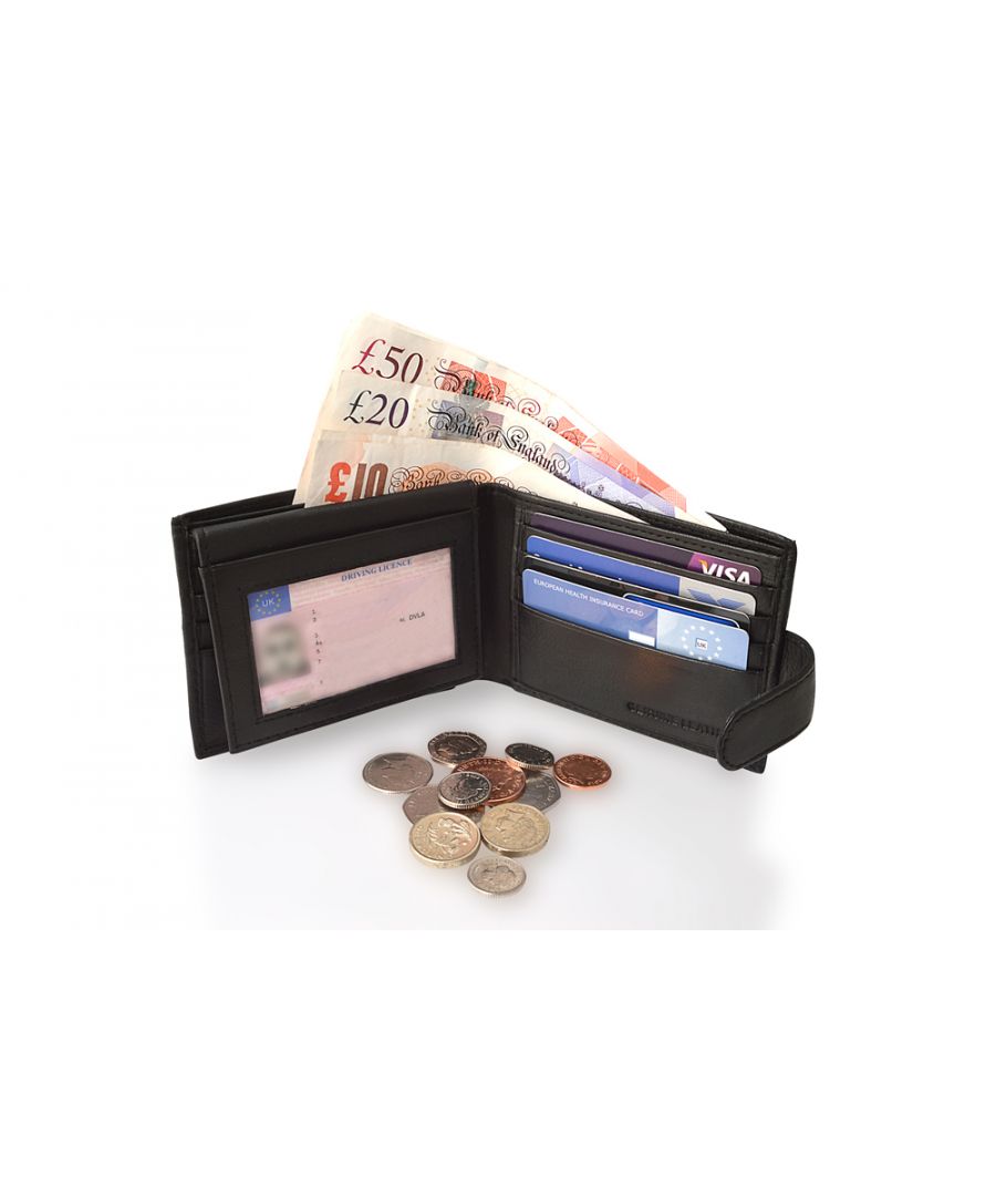 An elegant bi fold wallet made from matt finished sheep nappa. Ample slots for credit cards, 8 in total. 2 plastic id slots. 2 compartmentalised paper money slots, small stud tab for additional security. 2 concealed pockets within the wallet. Dimension: H (9.0cms), L (11.0cms), D (1.0cms).