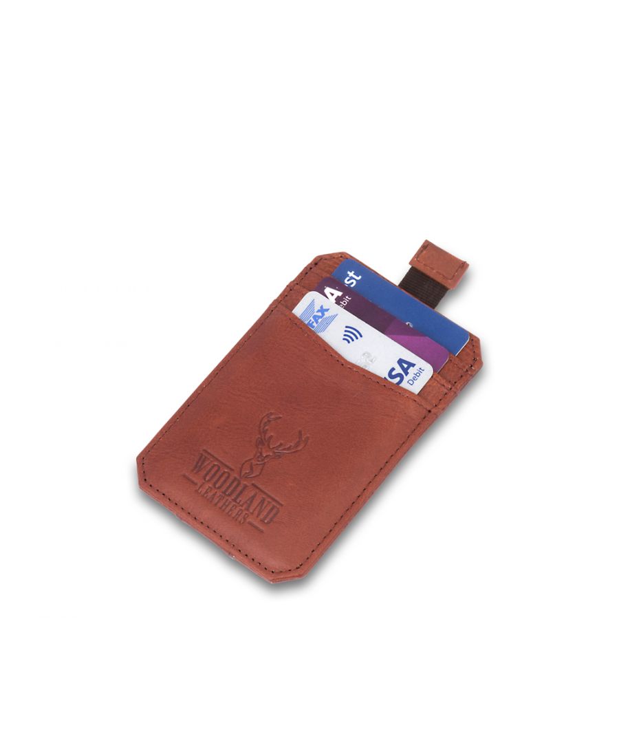 Image for Woodland Leather Tan Pull Tab Credit Card 3.1
