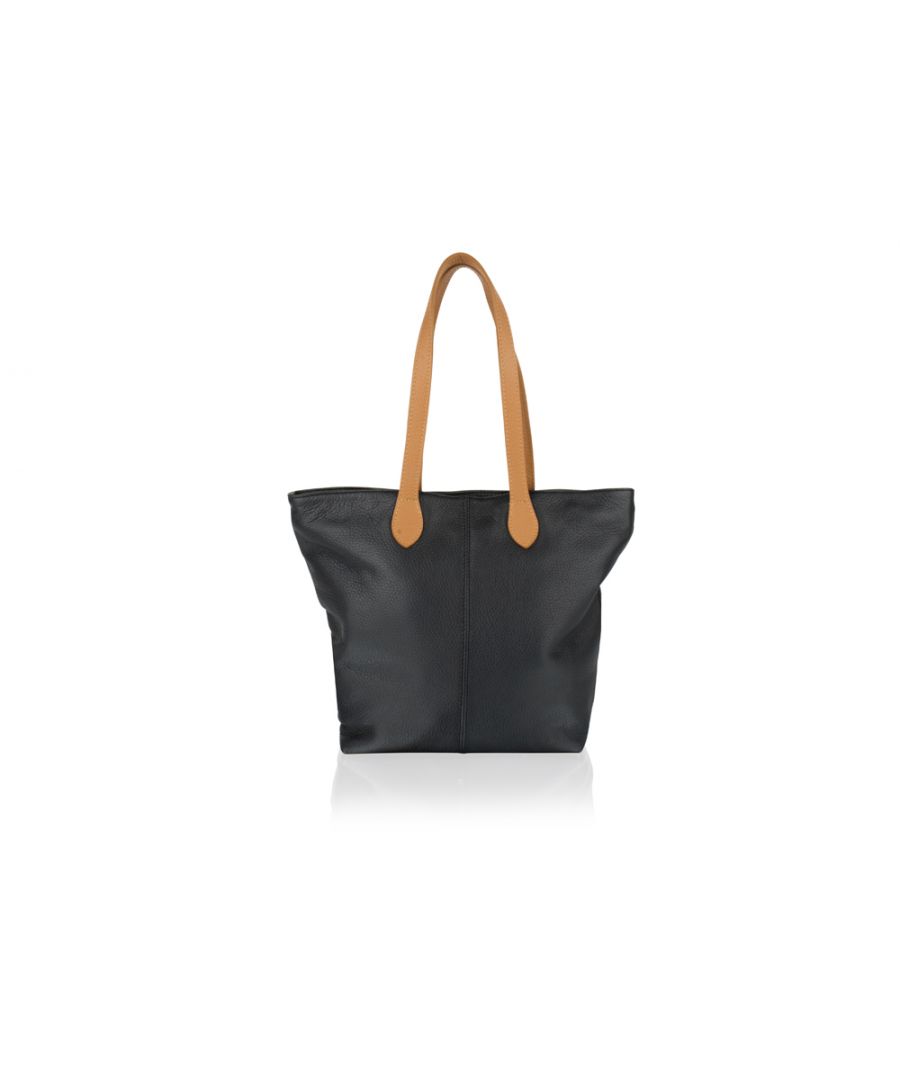 Image for Woodland Leather Black Tote Shopping Bag 14.5