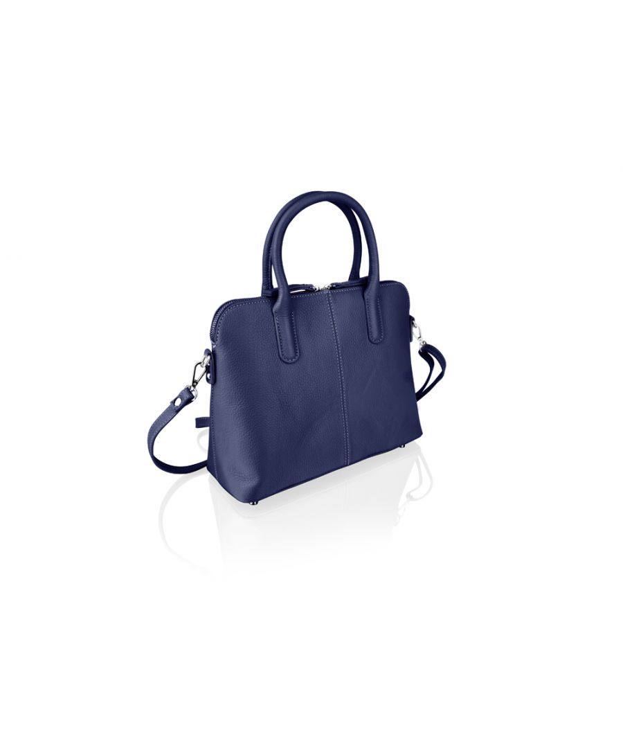 Woodland Leather Navy Tote Bag 14.5 Multi Compartments 