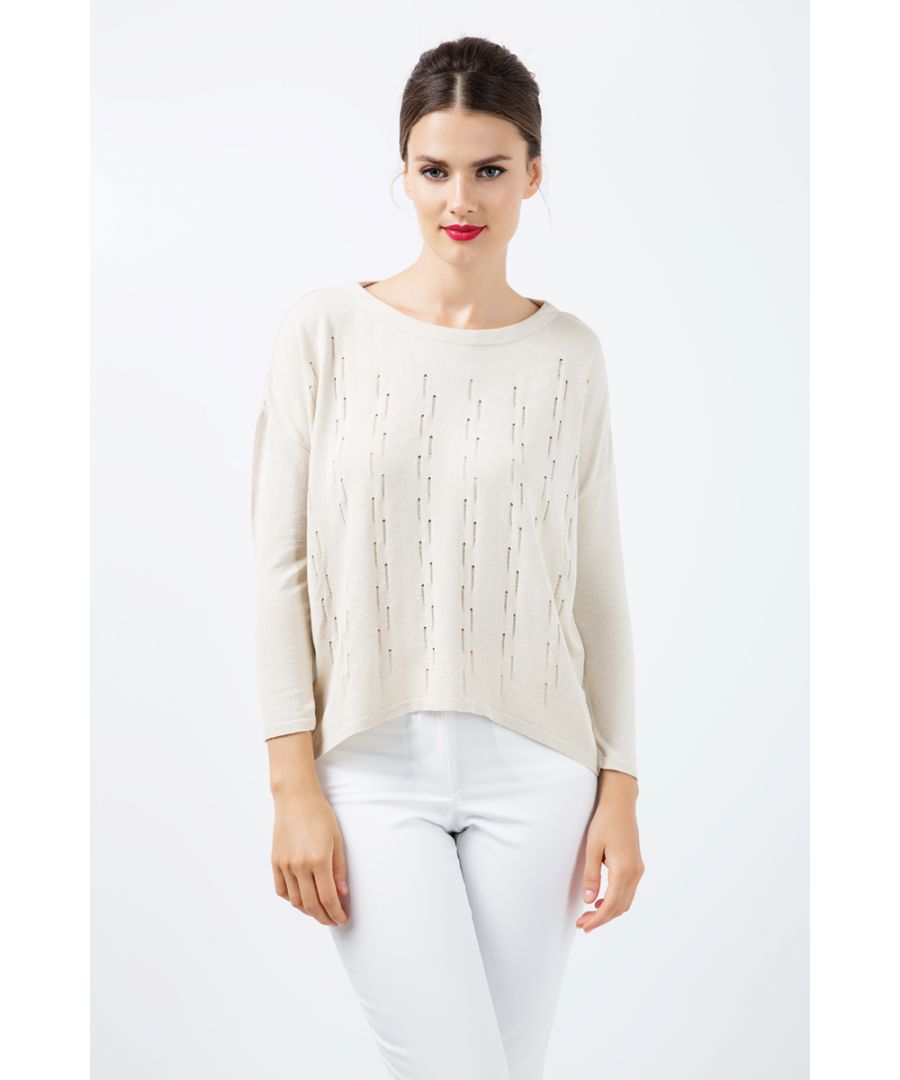 Image for Long Sleeve Knit Top with Uneven Hemline