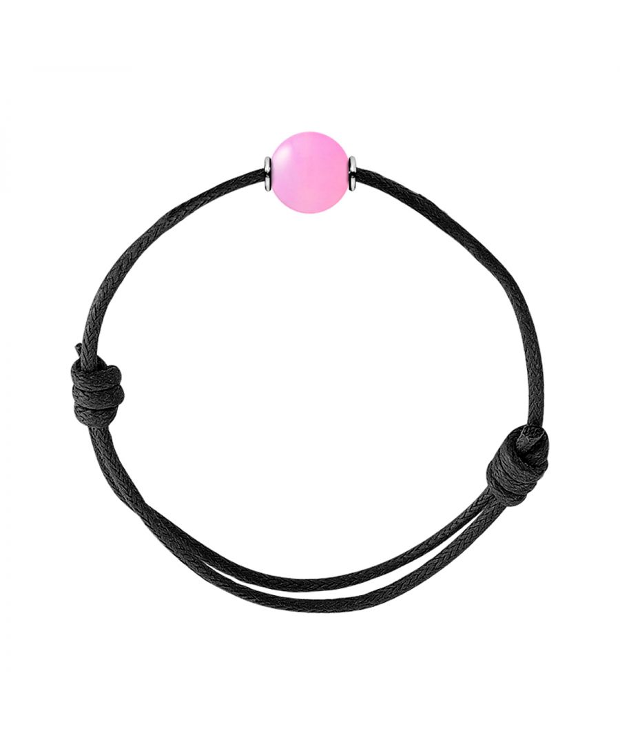 Bracelet Adjustable - AGATE PINK - Sliding knot link Sleeves Silver Sterling 925 | HR® elasticated - High Resistance | Manufactured in our French Workshop | Delivered with our prestige box and a certificate of warranty & authenticity