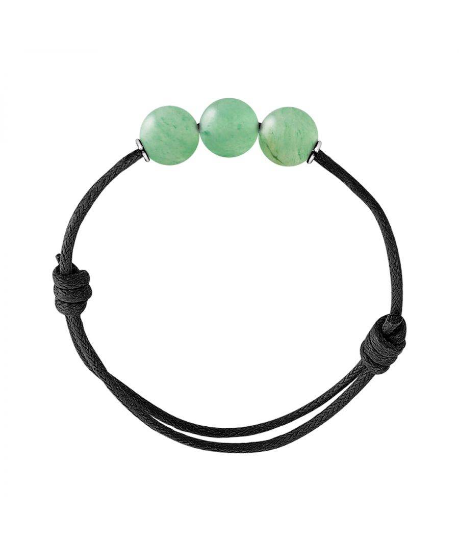 Bracelet Adjustable - AVENTURINE - Sliding knot link Sleeves Silver Sterling 925 | HR® elasticated - High Resistance | Manufactured in our French Workshop | Delivered with our prestige box and a certificate of warranty & authenticity