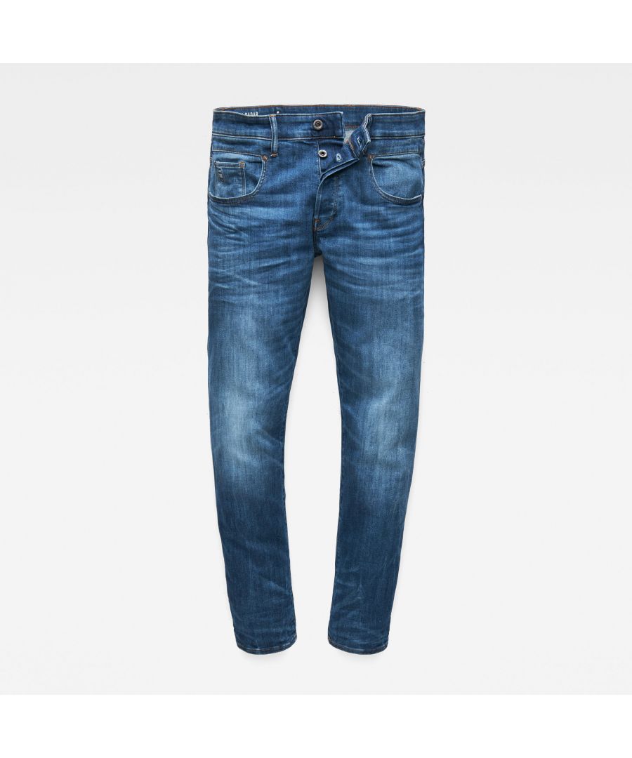G-Star Raw Men 3301 Regular Tapered Jeans Medium Blue Size 28-32