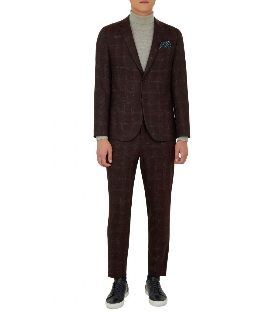 Checked Boucle Wool Suit Jacket