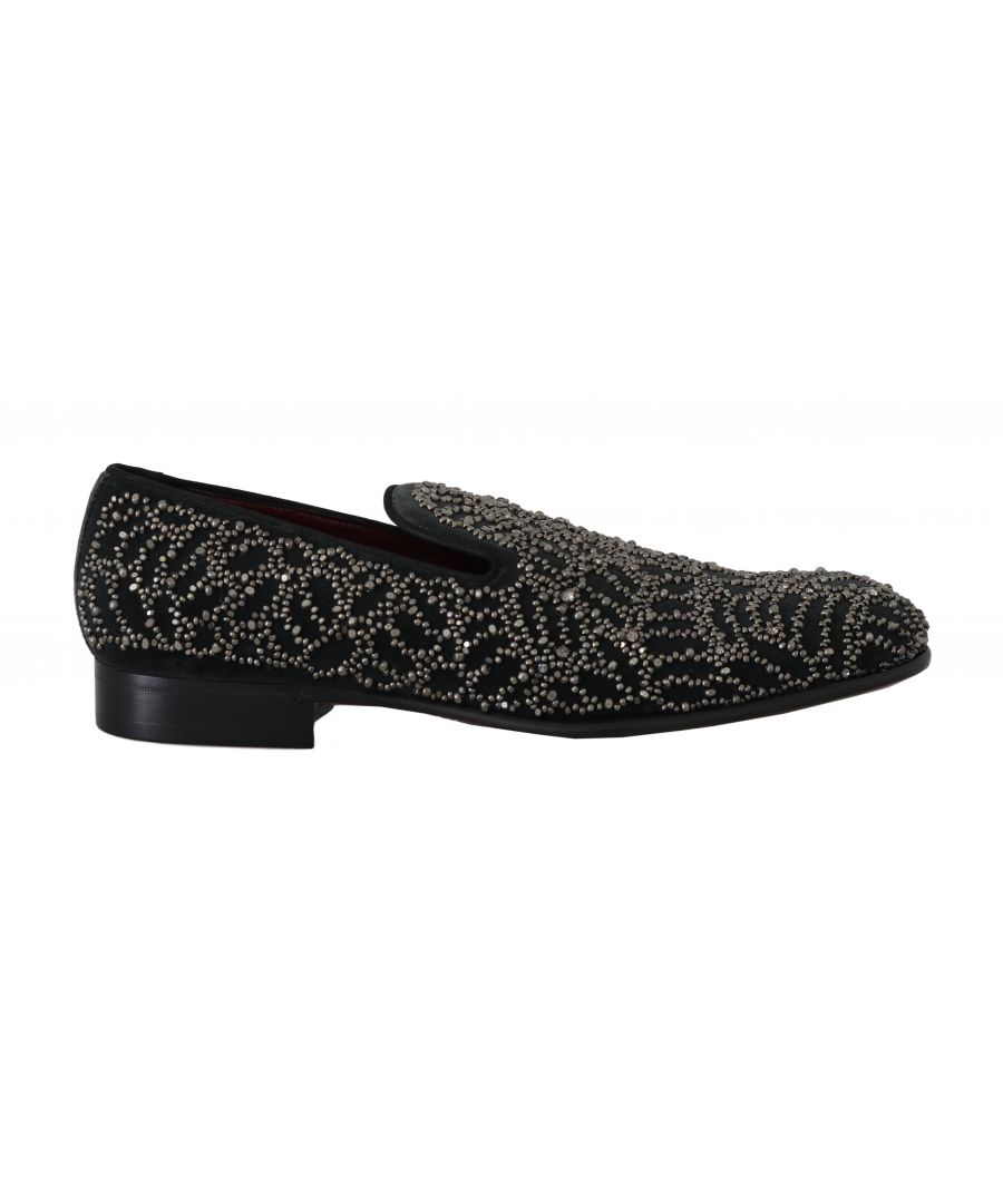 Dolce & ; Gabbana Gorgeous brand new with tags, 100% Authentic Dolce & ; Gabbana mens shoes Model : Loafers dress Color : Black Material : 100% Cotton Velvet Crystals and beaded Bordeaux leather sole Logo details Made in Italy Very exclusive and high craftsmanship