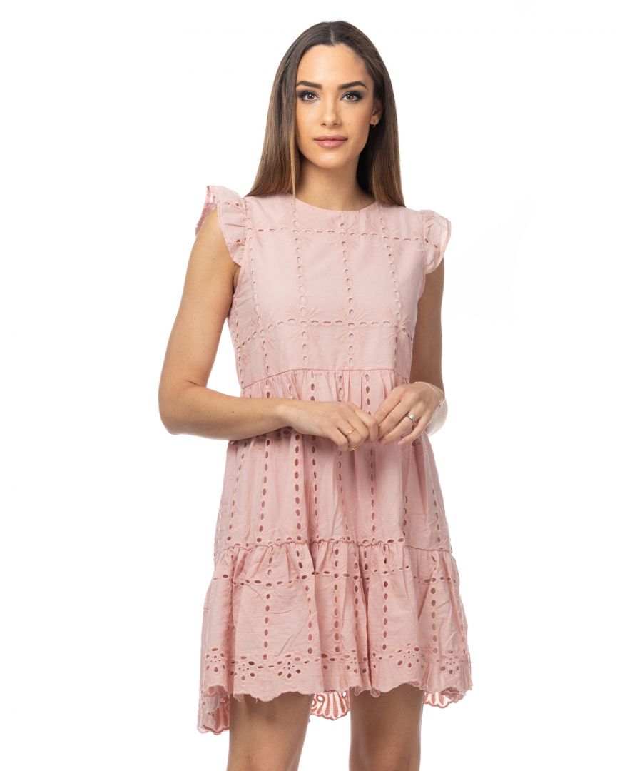 Image for Flared Batiste Dress With Ruffles On The Sleeves