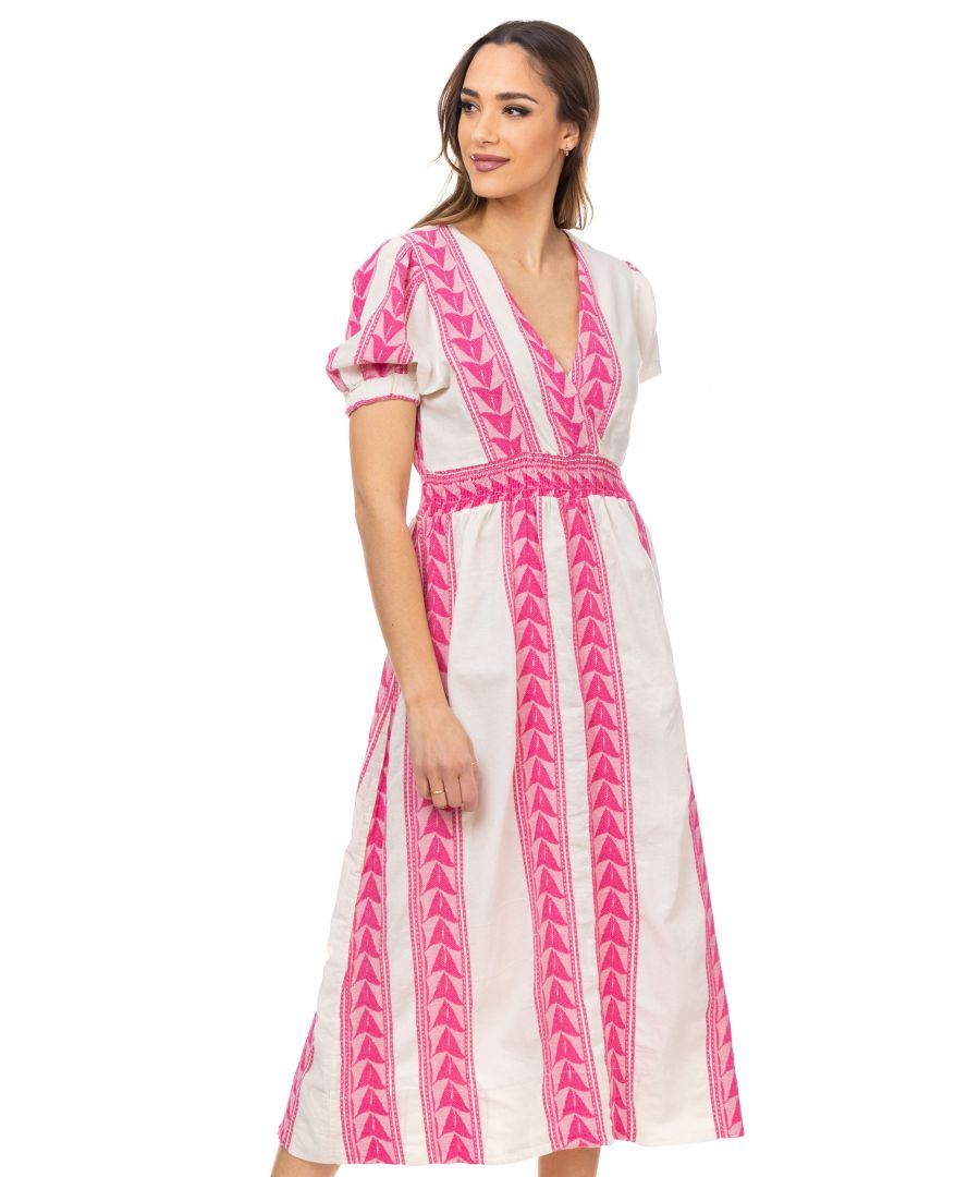 Image for Ethnic Dress With Crossed Neckline And Elastic Waist