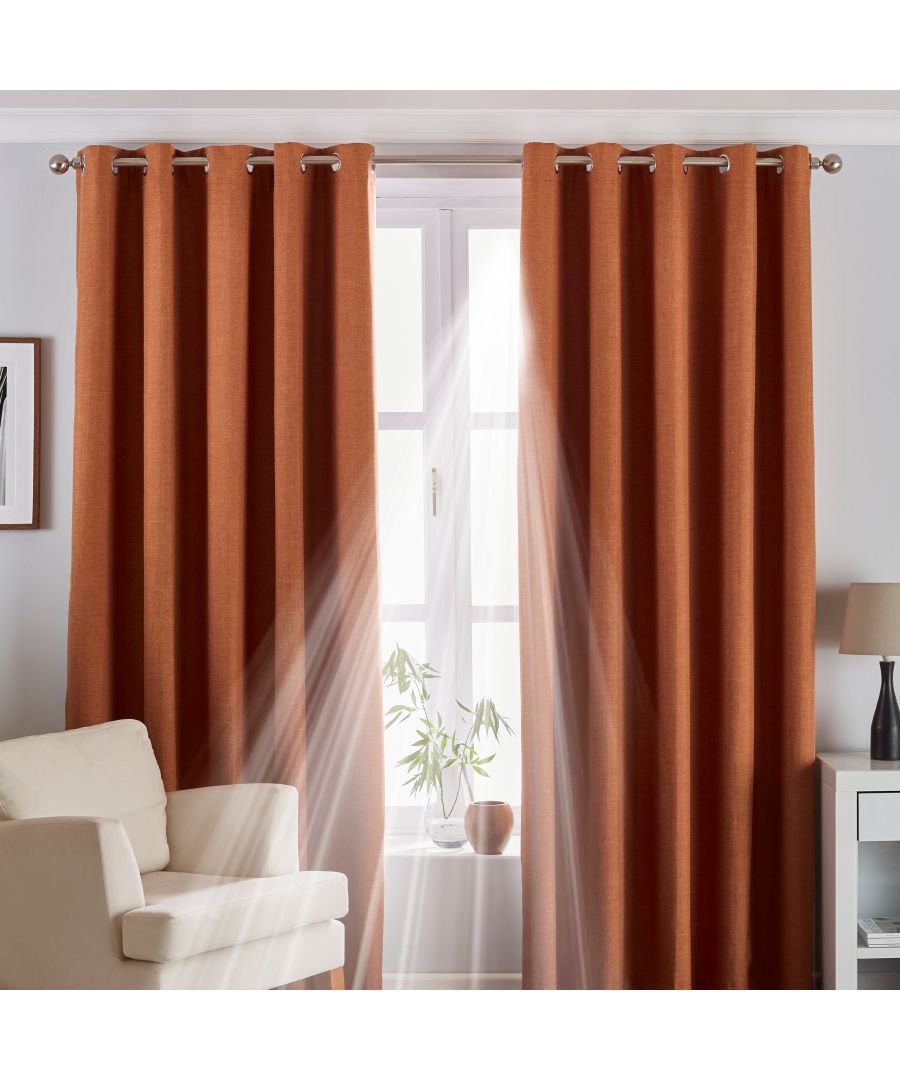 Whether you prefer a bright and cheery room or a more natural atmosphere the Twilight curtains have a shade for you. These effective blackout curtains have a 3-pass blackout lining to ensure you have the best sleep of your life. The Twilight curtain is an energy efficient choice as they are temperature controlled making your room cool in summer and warm in winter. With stainless steel eyelet holes the Twilight curtains are easy to hang and only require a curtain pole for installation. They are surprisingly easy to clean as they are machine washable making them perfect for a household with children or pets.