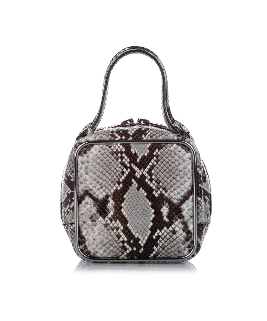 Alexander Wang Preowned Womens Vintage Halo Square Python Leather Handbag Brown - One Size