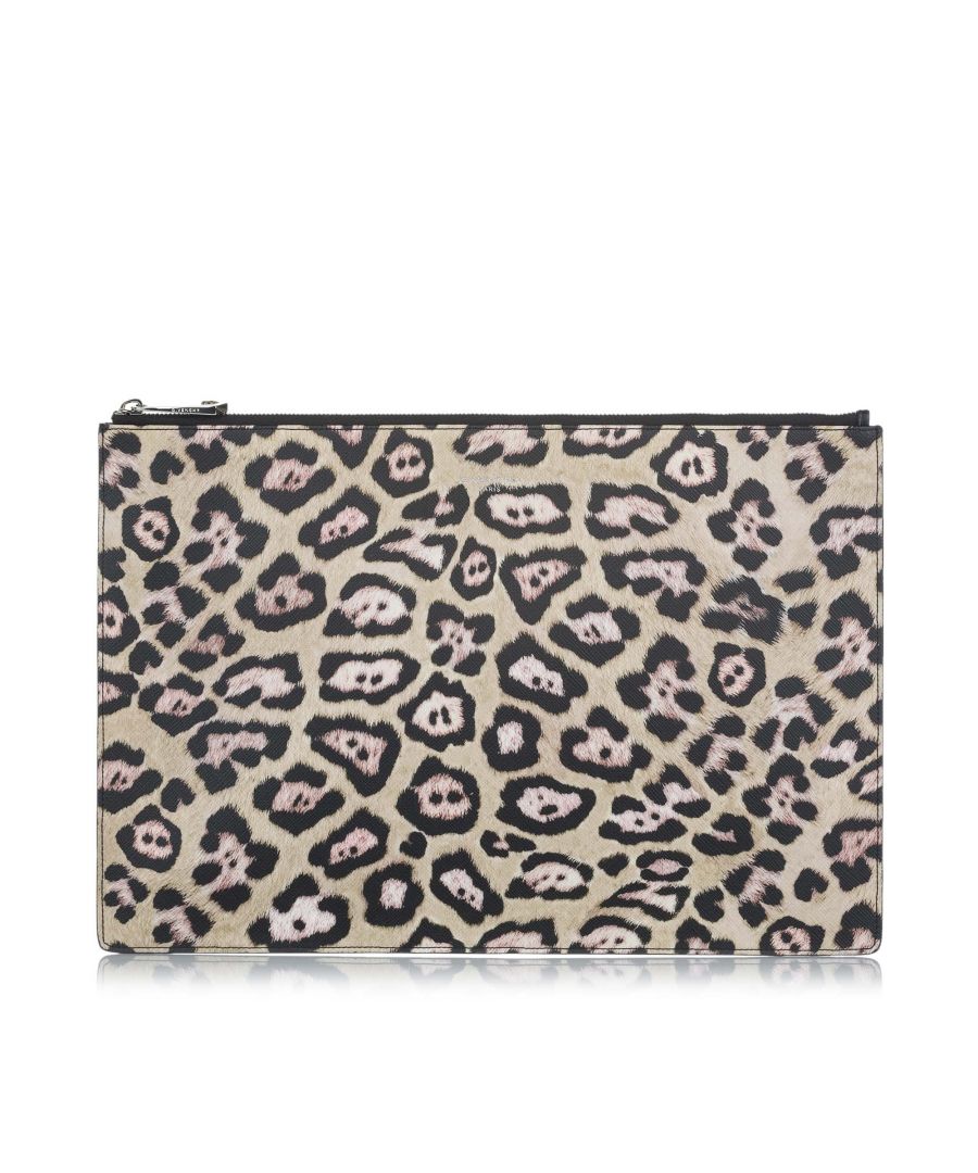 Givenchy preowned Womens Vintage Leopard Print Pony Hair Pouch Brown - One Size